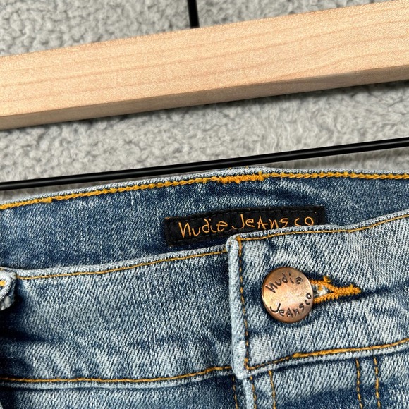 NUDIE JEANS Mens Grim Tim Joshua Sun 34 x 34 Slim Straight Organic Button Fly - Picture 5 of 13